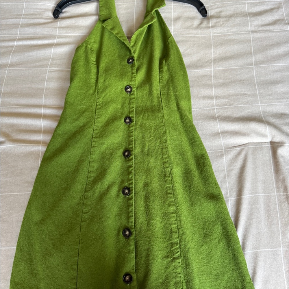 Green Button-Down Dress